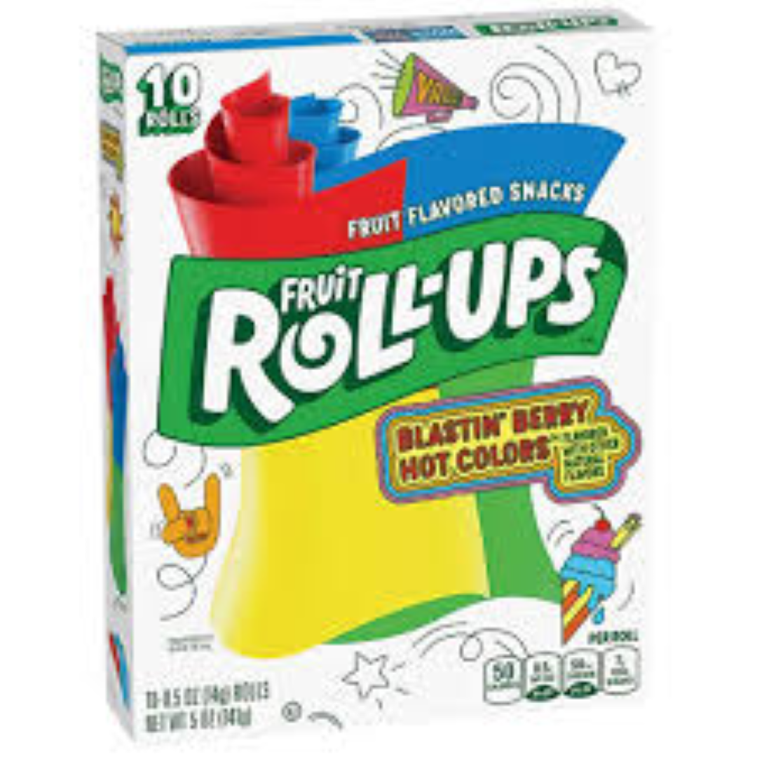 FRUIT ROLL UPS BLASTIN BERRY HOT COLOR 141G